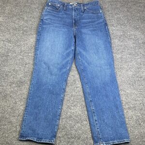 Madewell Curvy Perfect Vintage Straight Jeans Medium Wash Blue Denim Size 32